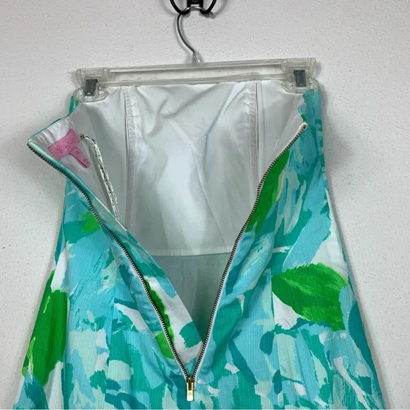Lilly Pulitzer Tansy Mini Summer Dress Strapless Blue Green NWT Sz 00 - Picture 9 of 12